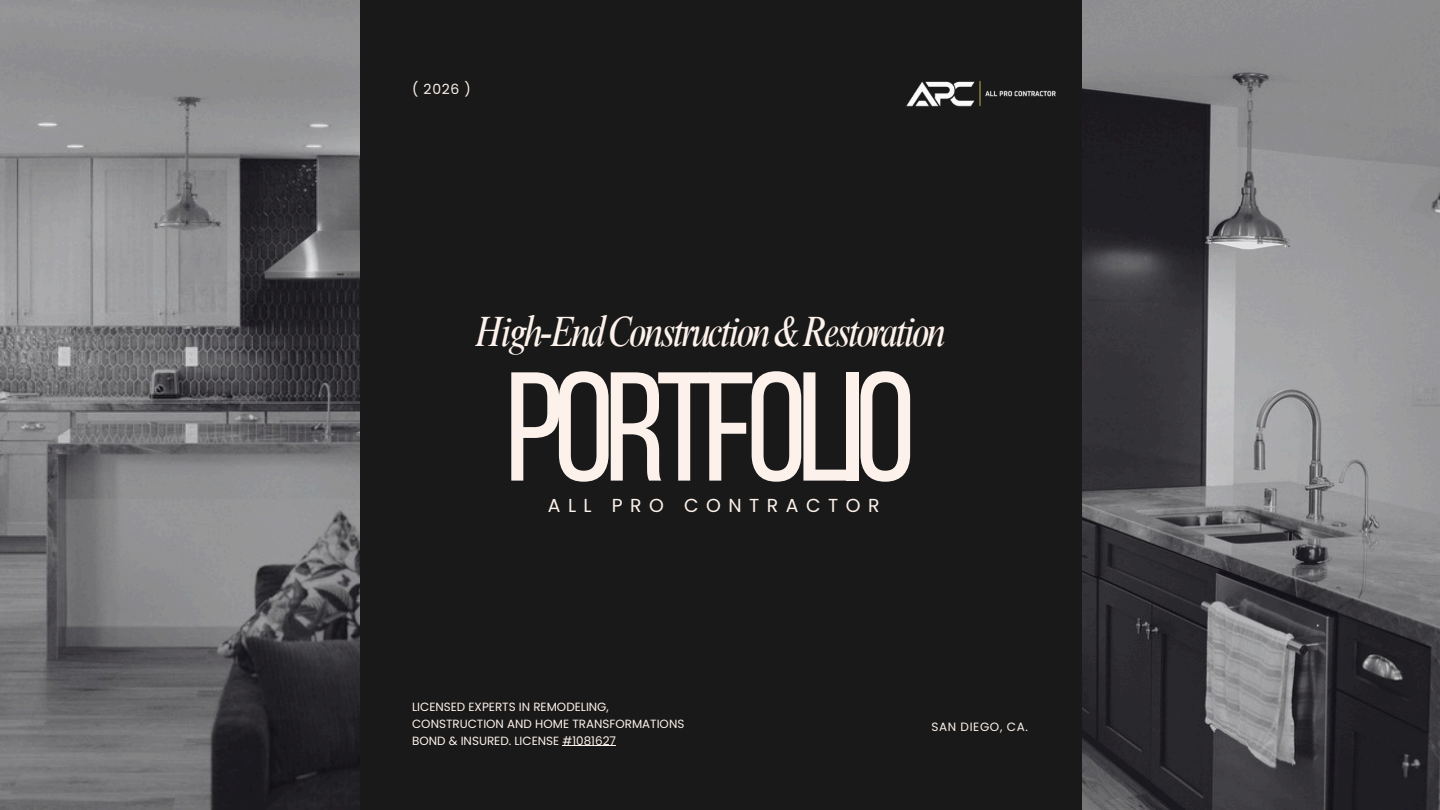 2026 All Pro Contractor high-end construction and restoration portfolio cover